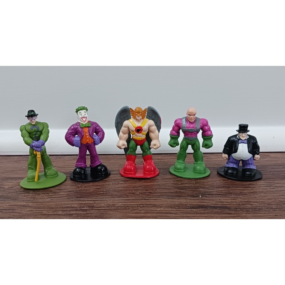 Lot of 5 DC Comics Mini Figures Joker Lex Luthor Riddler Penguin Hawkman